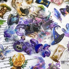 30Pcs Random PET Transparent Mystical Witchy Fantasy Magical Witchcraft Stickers