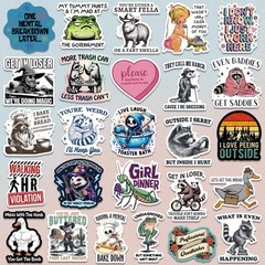 200 PCS Funny Holographic Stickers for Adults, Waterproof Vinyl Sarcastic Mem…