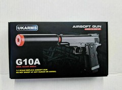 6MM BB G10A UKARMS SPRING RAPID FIRE PISTOL AIRSOFT GUN W/ BARREL EXTENSION