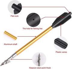 6/12pcs Aluminum Fishing Hunting Bolts 6.8″ Mini Arrows Barbed Bowfishing Darts
