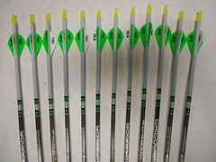 12-Warrior 340 by Gold Tip Carbon Dipped/Crested Arrows CUT TO LENGTH!