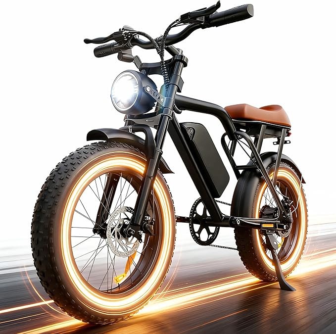 1500W ELECTRIC BIKE FOR ADULT 33MPH& 60MI 20» FAT TIRE OFF-ROAD MOUNTAIN EBIKE
