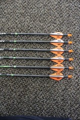 Easton Axis 5MM 340 w/ 2 inch Blazer Vanes (1/2 dozen Prefletched)