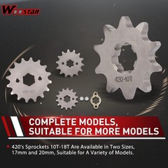 Motorcycle 420-10T Front Sprocket 17mm for 50cc 70cc 90cc 110cc 125cc Dirt
