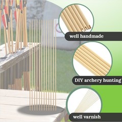 Archery Wooden Arrow Shaft 80cm Self-nock 8mm 8.5/ 9mm Wood Handmade Hunting DIY
