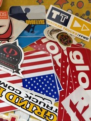 Stickers Random Lot Of 49 Different Vintage Skater Stickers/temp Tattoos/ Pins
