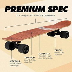 Magneto Mini Cruiser Skateboard Maple Wood 27.5″ x 7.5″, Tribal