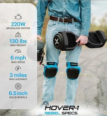 Hover-1 Rebel hoverboard Black LED Lights Non-Slip UL2272 Certified