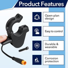 300X Ebike Thumb Throttle, Ebike Throttle 3 Pin for 7/8″ 22mm Left and Right …