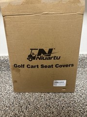 Niuartu Golf Cart Seat Cover Waterproof Storage Pockets Non-Slip Green And Tan