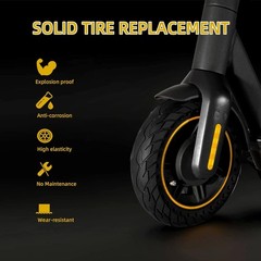 Solid Rubber Tire 60/70-6.5 for Ninebot Segway MAX G30 Electric Scooter, Black