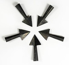5 Anglo Saxon Iron Medieval Triangle Arrowhead Set — archery/bow/hunting/arrow