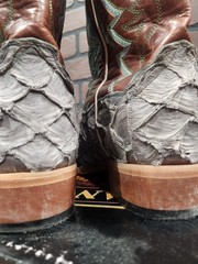 Dan Post Men’s Gray Pirarucu Riggs Western Boots US Size 10.5EW