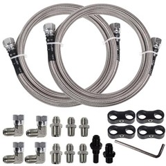 6AN 70″ Transmission Fluid Oil 70″ Transmission Fluid Oil Cooler Hose&Clamp