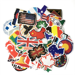 50pcs Country Flag Pack Travel Lover Stickers Decals For laptop Luggage Notebook