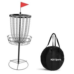 PRO Disc Golf Basket,Heavy Duty 24 Chain Portable Target with 50in-Black