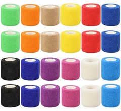 24pcs Self Adhesive Bandage Wraps, 2in 5 Yards, 12 Colors, Vet Wrap for Sport…
