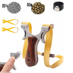 Hunting Professional Catapult Slingshot Rubber Aim Point Target Shot Steel Ball