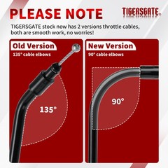 37.4″ Black Vinyl Stainless Steel Braided Extended Throttle and Idle Cable Ki…
