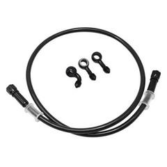AN3 28 90 Degree M10 Aluminum Nylon Braided Motorcycle Brake Hose 120cm/47.2″