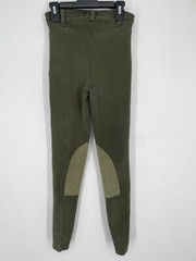 Devon Aire womens size 28 long Riding Breeches dark forest green pants cotton