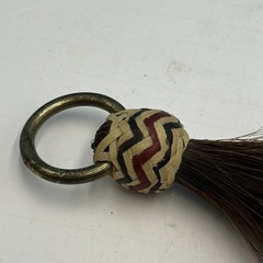 13” Horsehair Shoofly Round Striped Rawhide Knot Brass Ring Chestnut Sorrel
