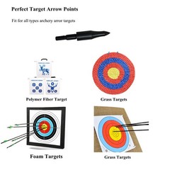 12pcs 150 Grain Field Points, 150gr Crossbow Arrow Tips for Bow and Arrow Tar…