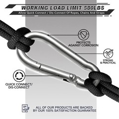 Corrosion-Resistant D-Shape Carabiners – 6.7 Inch Clips for Travel & Camping