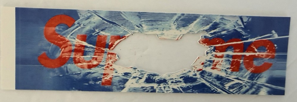 Supreme Shattered Glass Hole Art Dealer Box Logo Sticker SS26