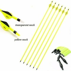 30 inch Archery Carbon Fluorescence Yellow Arrows SP500 For Compound/Recurve Bow