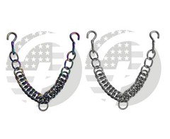 Rainbow Western English Bit,Curb Chain Stainless Steel Double Link with Hooks
