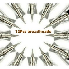 12PCS silver Rear Deploying Broadhead Expandable 2 Blade 2″ Cut 100gr Arrow Tips