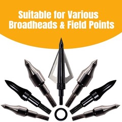 200 Pcs Archery Arrow Broadhead O-Rings 1/4inch Field Points Arrow Tips Repla…