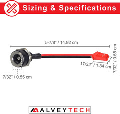 Alveytech Coaxial Charger Port (5.5 Mm OD, 2.5 Mm ID) for GOTRAX GXL, GXL V2, XR