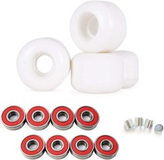 Sport Skateboard Wheels Kit 83A Soft Cruiser Wheels ABEC-11 Bearings Spacers