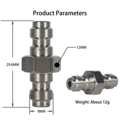 HMKUGO Double Male Quick-Disconnect Coupling Adapter, Stainless 8mm, 1 PCS