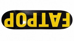 FAT POP Model Skateboard Deck Black & Yellow Logo Graphic egg shape size 10.0