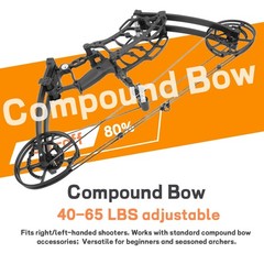 Compound Bow Adjustable 40-65lbs 320fps Hunting Fishing Target Shooting Adults