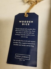 Giant Wooden Lawn Dice Yard Dice Game Includes game book, as well as case.