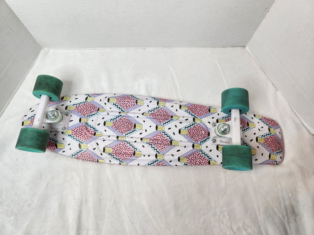 Penny Board 27″ Skateboard Pink Retro Fresh Prints Pattern White Green Australia