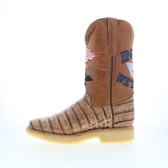 Dingo Patriot DI-607 Mens Brown Leather Pull On Cowboy Western Boots 9.5