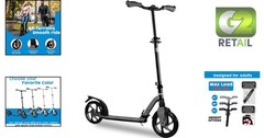 Extra-Wide Kick Scooter with Front Suspension – 264 lbs Max Load Capacity