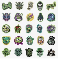 50pcs Weed Stickers Cannabis 420 Green Leaf Smoking Vinyl Decals US Seller