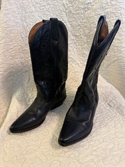 Trennis Women’s Black Leather Western Cowboy Boots Made in Brazil US 7M