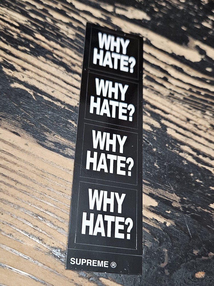 Supreme Based Lil B Why Hate Black Mini Stickers SS26 + FREE SURPRISE