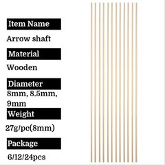 8mm 8.5mm 9mm Wooden Arrow Shafts Traditional Longbow Archery Hunting Shooting