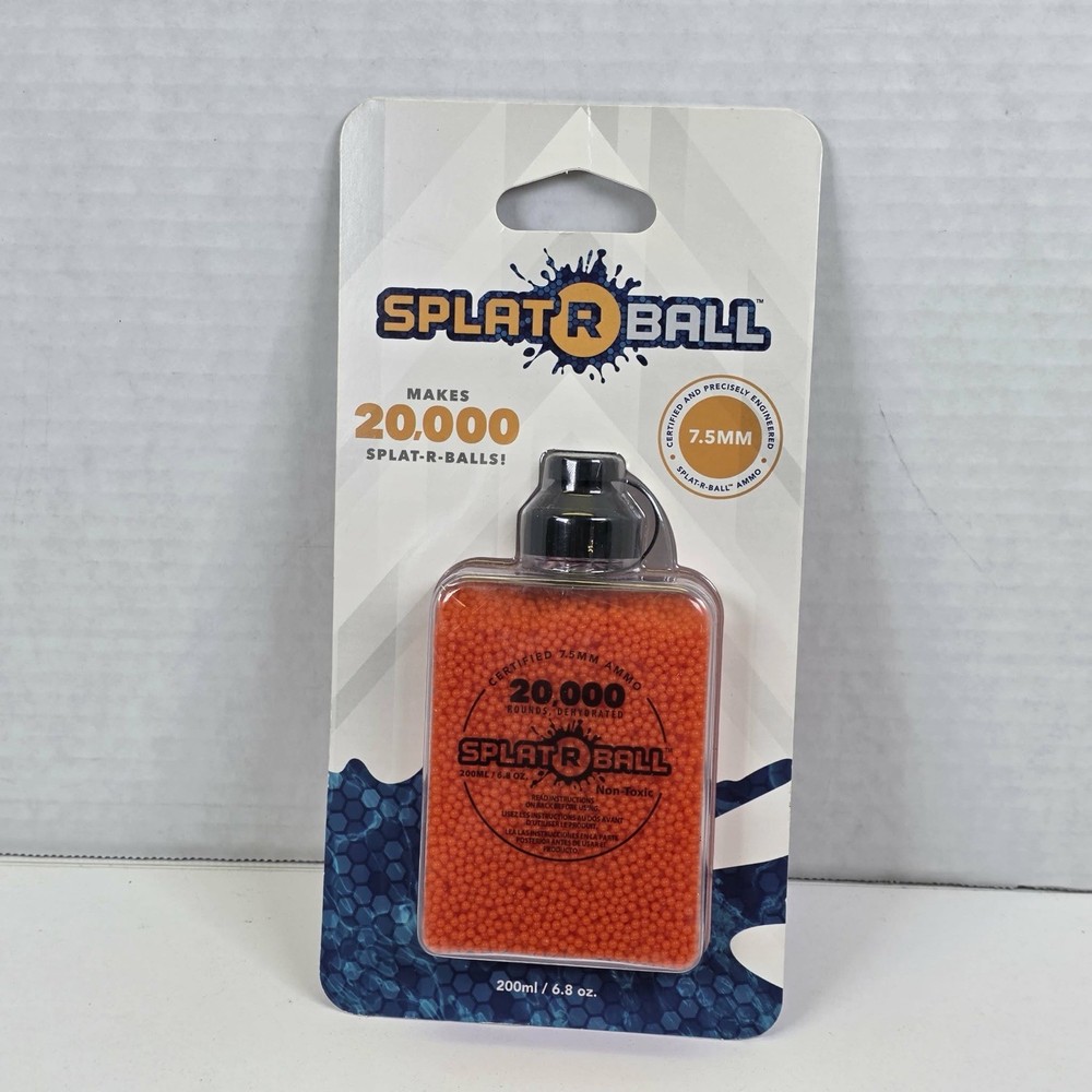 Splat-R-Ball 20,000 Rounds 7.5mm Orange Ammo Certified Splatter Ball New Sealed