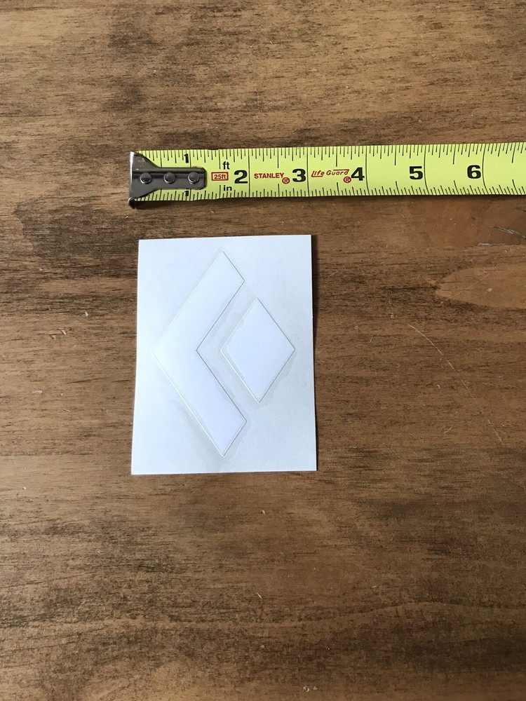 Black Diamond White Logo Sticker/Decal Outdoor Hiking Backpack Approx 3”x4”