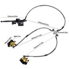 Front Hydraulic Twin Disc Brake Caliper Rotor ATV Go Kart Buggy Golf Cart Quad