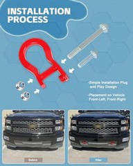 Front Tow Hooks Replacement for Chevy Silverado 1500 2019 2020 2021 2022 in
